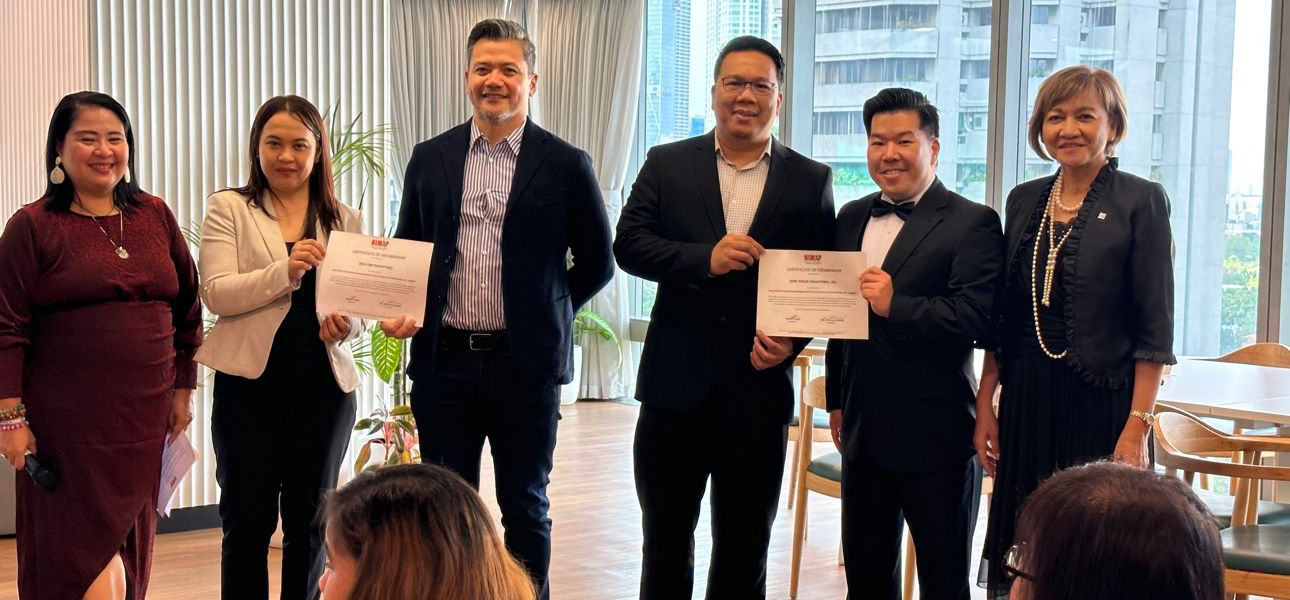 Mel Planas and Michael Ching receive HIMAP's membership certification